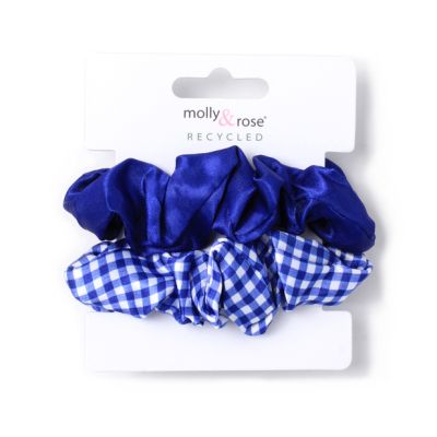 Small - Card of 2 Royal Blue scrunchies. Dia.8cm