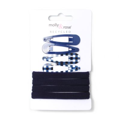 Navy sleepies and jersey elastics set