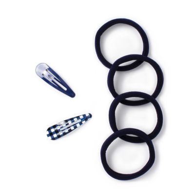 Navy sleepies and jersey elastics set