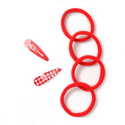 Red sleepies and jersey elastics set
