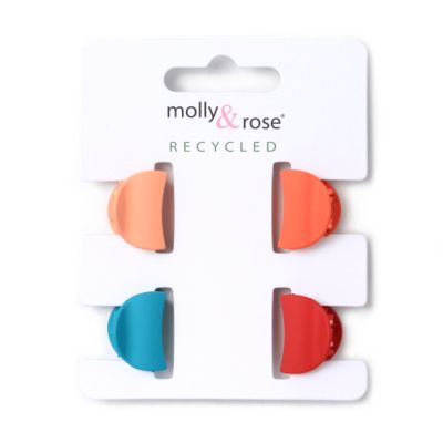 Card of 4 recycled curved mini clamps 2cm