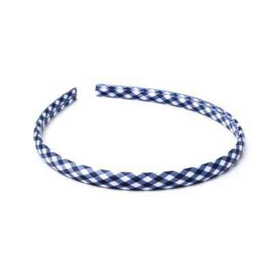 1cm wide Recycled Navy gingham aliceband