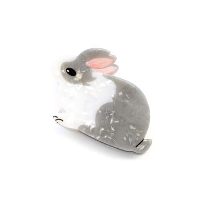 Pearlescent rabbit shaped hair clamp 7cm