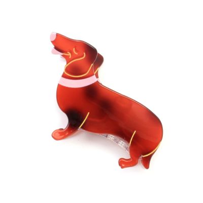 Tort dachshund dog hair clamp 10cm