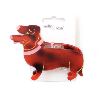 Tort dachshund dog hair clamp 10cm