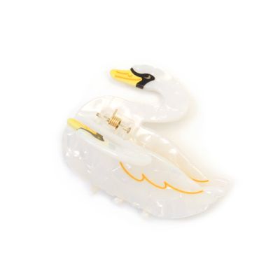 Pearlescent swan shaped clamp 6cm