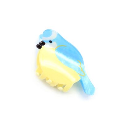 Pearlescent blue bird hair clamp 6cm