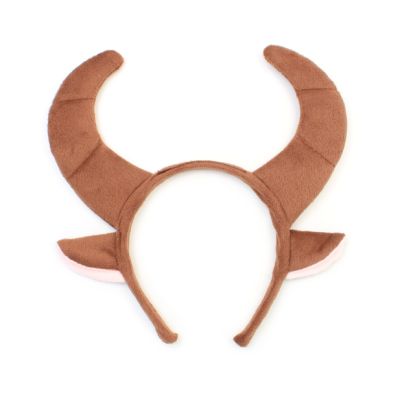 Brown bull horns and ears aliceband