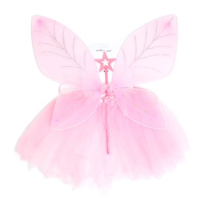 Pink Butterfly wings, wand and tutu set