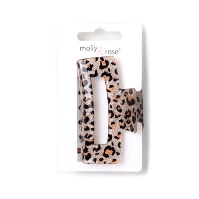 Glitter animal print clamp 7.5cm