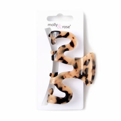 French tortoiseshell style wavy clamp. 8.5cm