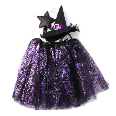 Witches hat aliceband, tutu and wand dress up set