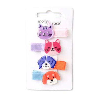 Card of 4 cat and dog motif clips