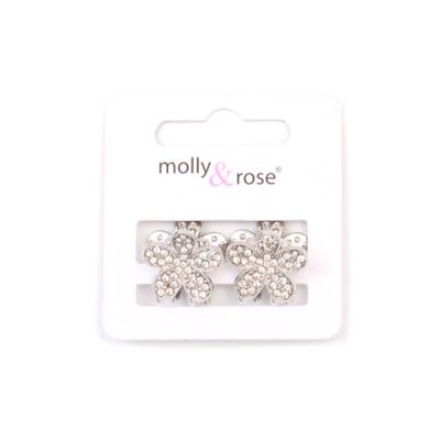 Pair of diamante daisy mini clamps 1.5cm