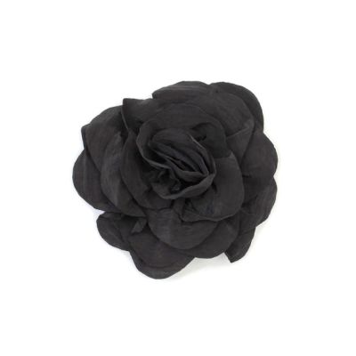 Black fabric rose clip 5.5cm