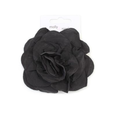 Black fabric rose clip 5.5cm