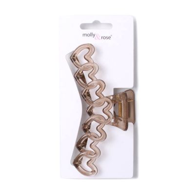 Linked hearts transparent clamp 13cm