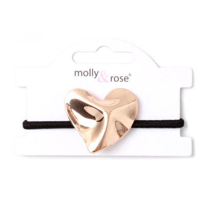 Elastic - Heart motif - Card of 1 - 4mm thick