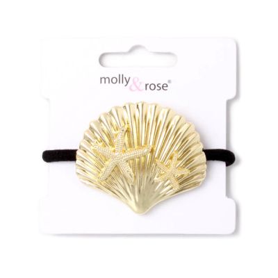 Elastic - Seashell motif - Card of 1 - 4mm thick