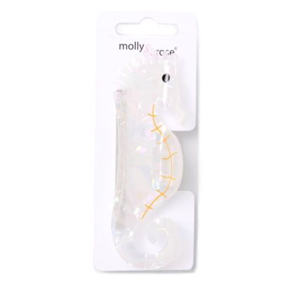Pearlescent seahorse clamp 10.5cm