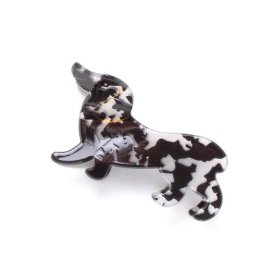 Dapple dachshund dog shaped clamp 7.5cm
