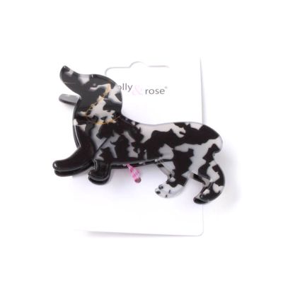 Dapple dachshund dog shaped clamp 7.5cm