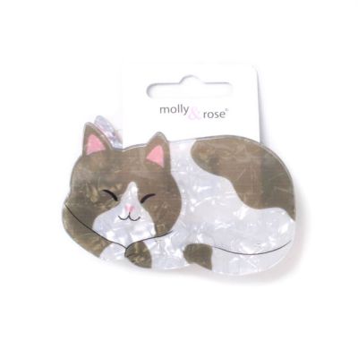 Sleeping cat shaped clamp 8cm