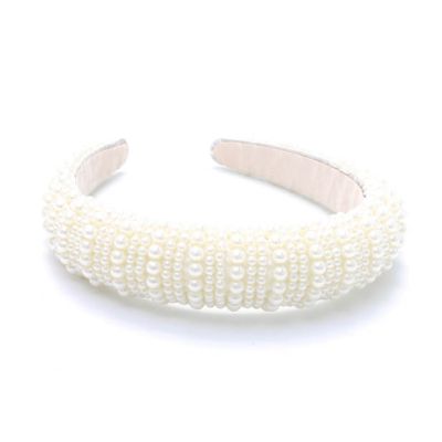 3cm wide pearl bead padded aliceband