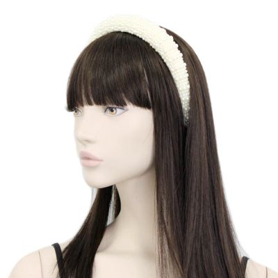 3cm wide pearl bead padded aliceband