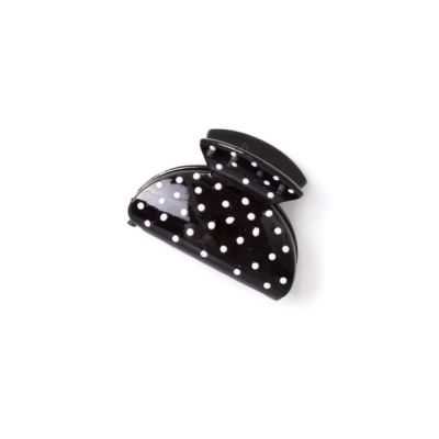 Black and white polka dot clamp 6cm