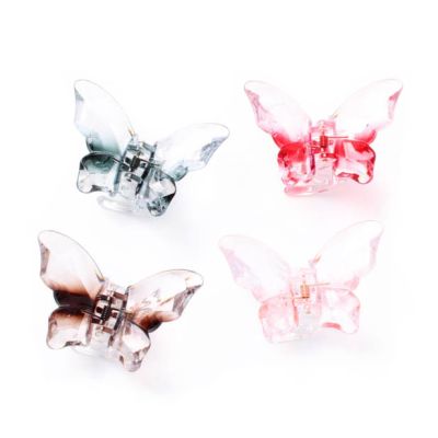 Butterfly shaped transparent clamp 4cm