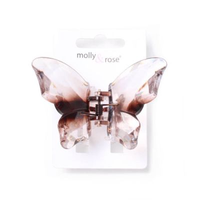 Butterfly shaped transparent clamp 4cm