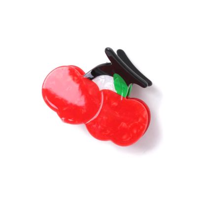 Cherry shaped pearlescent clamp 6.5cm