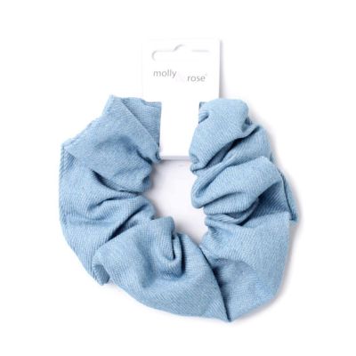 Large - Denim style fabric scrunchie. Dia.13cm