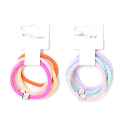 Diamante elastics - Assorted - Card of 4 - 4mm thick