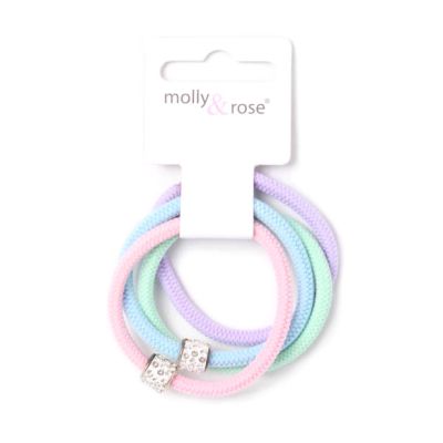 Diamante elastics - Assorted - Card of 4 - 4mm thick