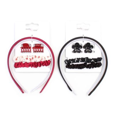 Aliceband, mini clamps and scrunchies set