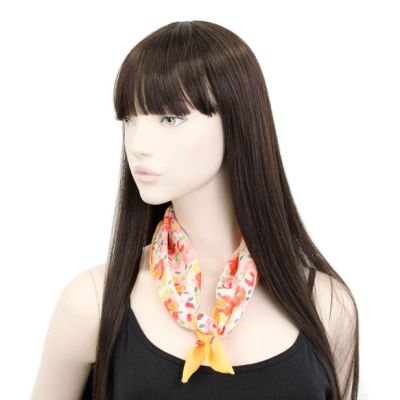 Floral print neck scarf. 56x56cm