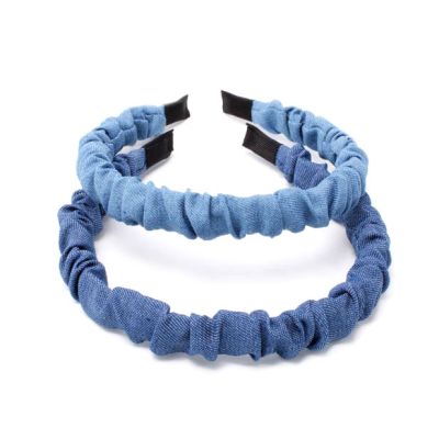 1.5cm wide ruched denim aliceband