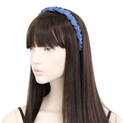 1.5cm wide ruched denim aliceband