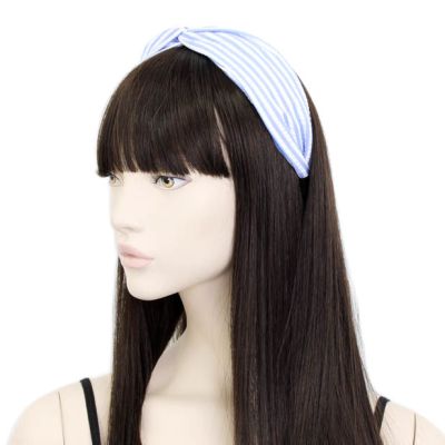 5cm wide blue and white striped twist aliceband