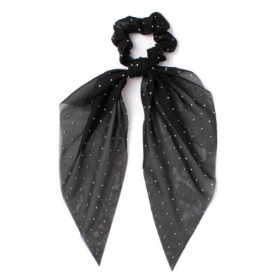 Black scrunchie with tails and diamante detail