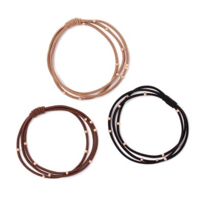 Beaded elastics - Naturals - Card of 3