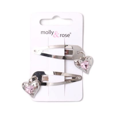 Card of 2 silver sleepies with heart charm