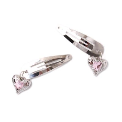 Card of 2 silver sleepies with heart charm