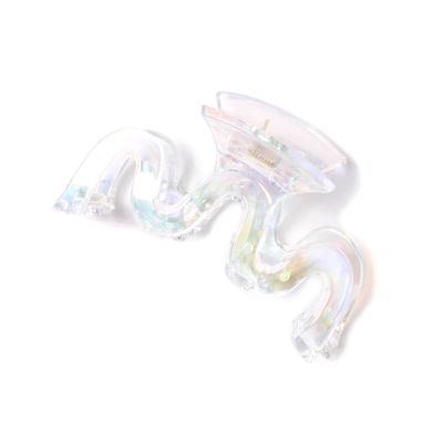 Iridescent wavy plastic clamp 9cm