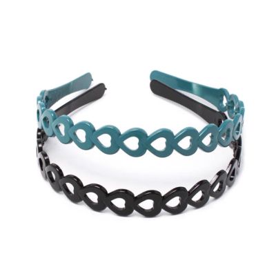 1.5cm wide plastic linked hearts aliceband
