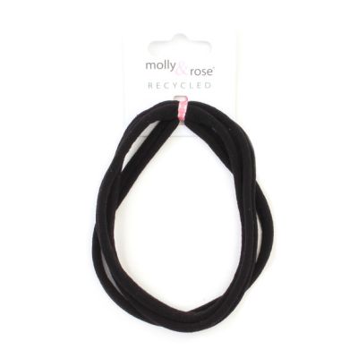 Recycled bandeau - Black - Card of 3 - 7mm thick