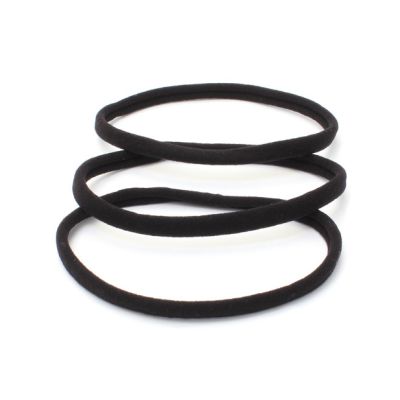 Recycled bandeau - Black - Card of 3 - 7mm thick