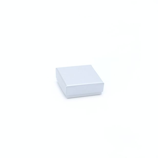 Ring box. 5x5x2cm. Silver Grey light sheen gift box. main product photo